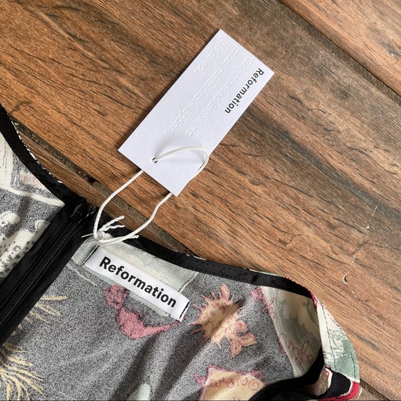 NWT Reformation Noha Postcard Pattern Mini Dress - Picture 7 of 7